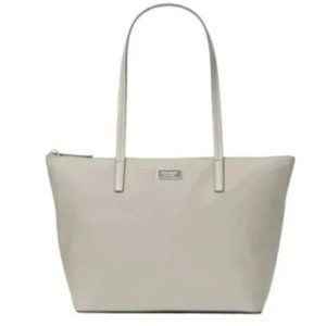 Kate Spade Hayden Nylon Top Zip Tote Nimbus Grey
